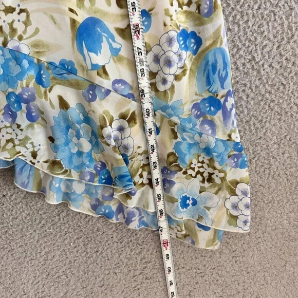 Jonathan Martin Studio Dress Womens 10 Slip MIdi Flowy Floral Watercolor Chiffon - Picture 4 of 16